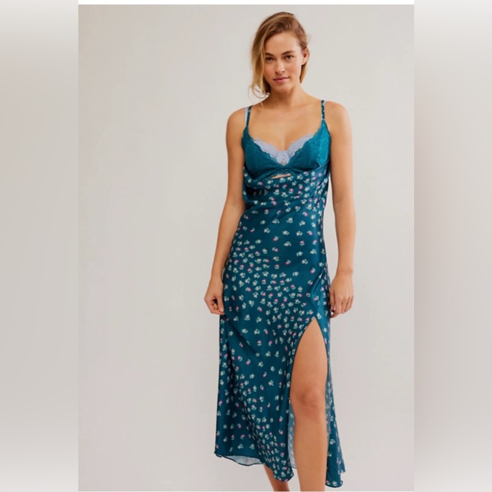 NWT FP Gossamer Glow Midi Slip Dress